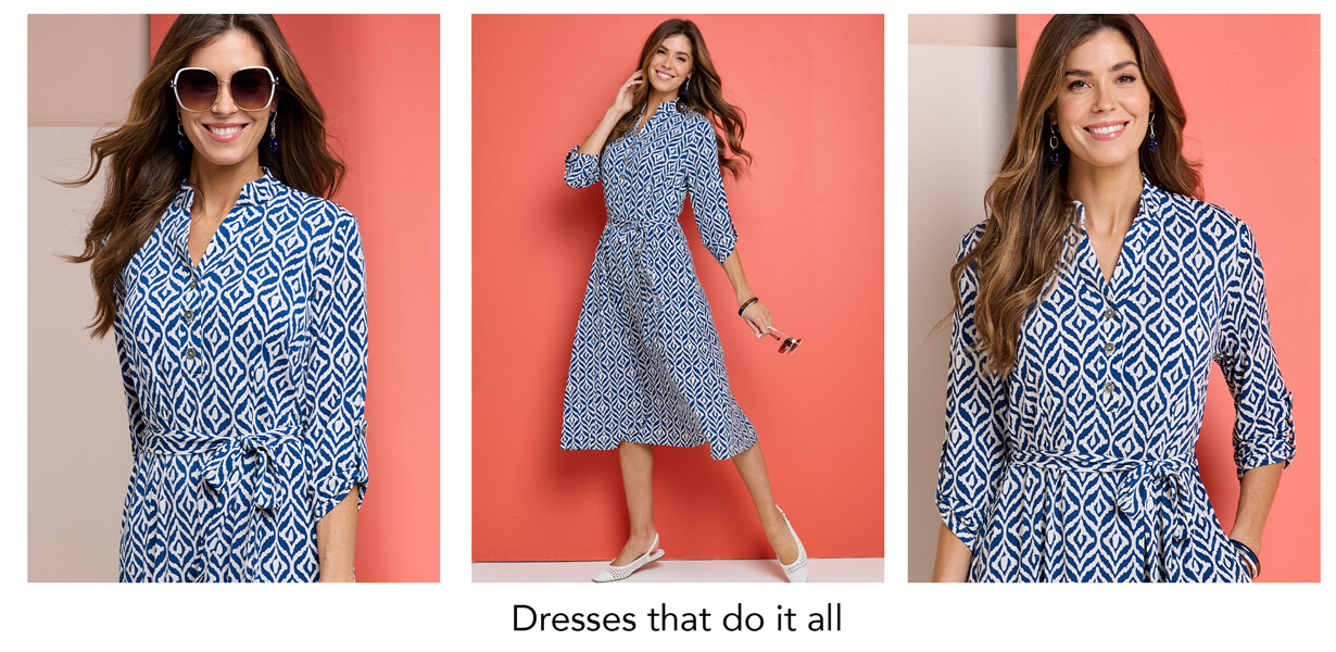 Aztec Print Belted Jersey Shirt Dress - LS669